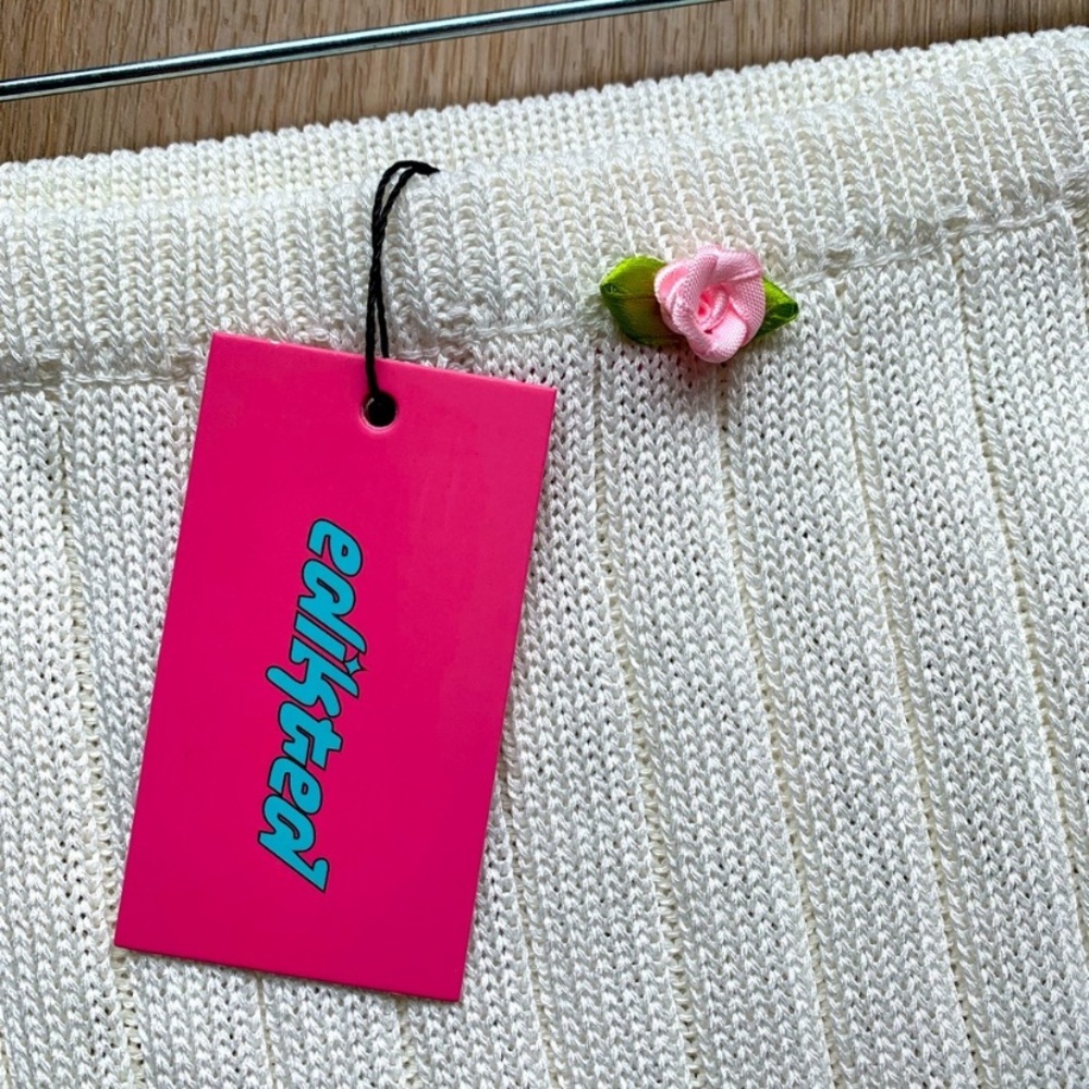 NEW Edikted Rosebud High Slit Knit Maxi Skirt